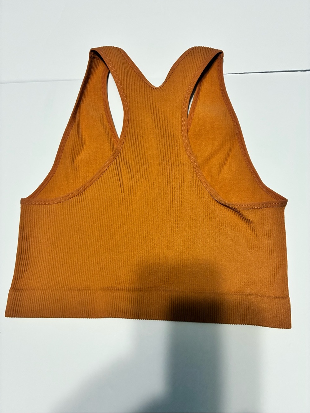 Zenana Ribbed Racerback Crop Tank Rust 1X/2X - Picture 3 of 3